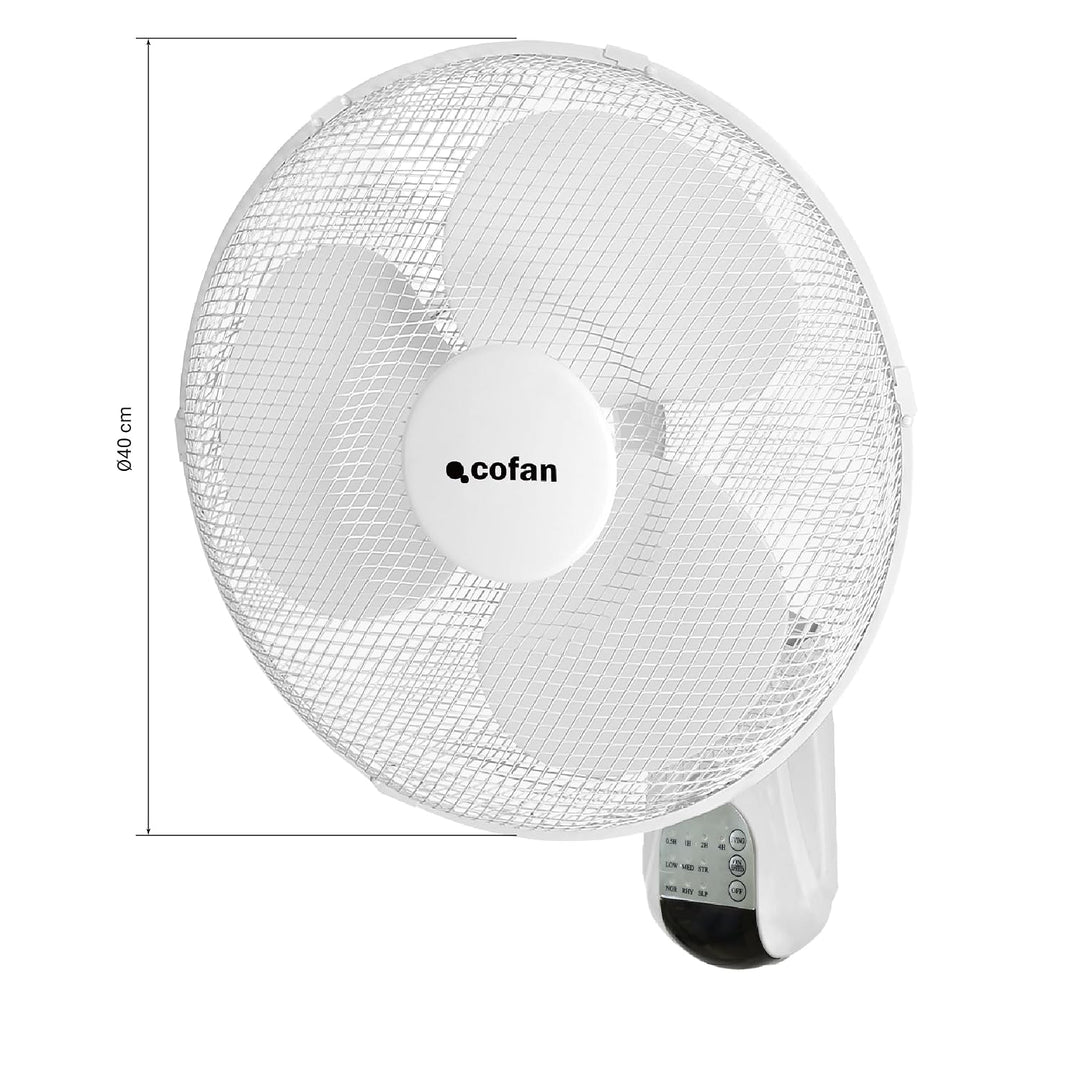 Cofan Wandventilator mit Timer und Fernbedienung | Leistung 50 W | mit drei Geschwindigkeitsstufen |