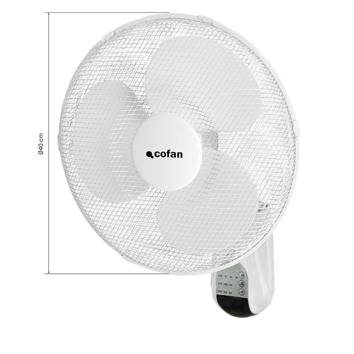 Cofan Wandventilator mit Timer und Fernbedienung | Leistung 50 W | mit drei Geschwindigkeitsstufen |