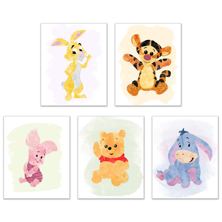 Winnie Puuh Aquarell-Kunstdrucke für Kinderzimmer, Set mit 5 Fotos – 20,3 x 25,4 cm, Ferkel, Tigger