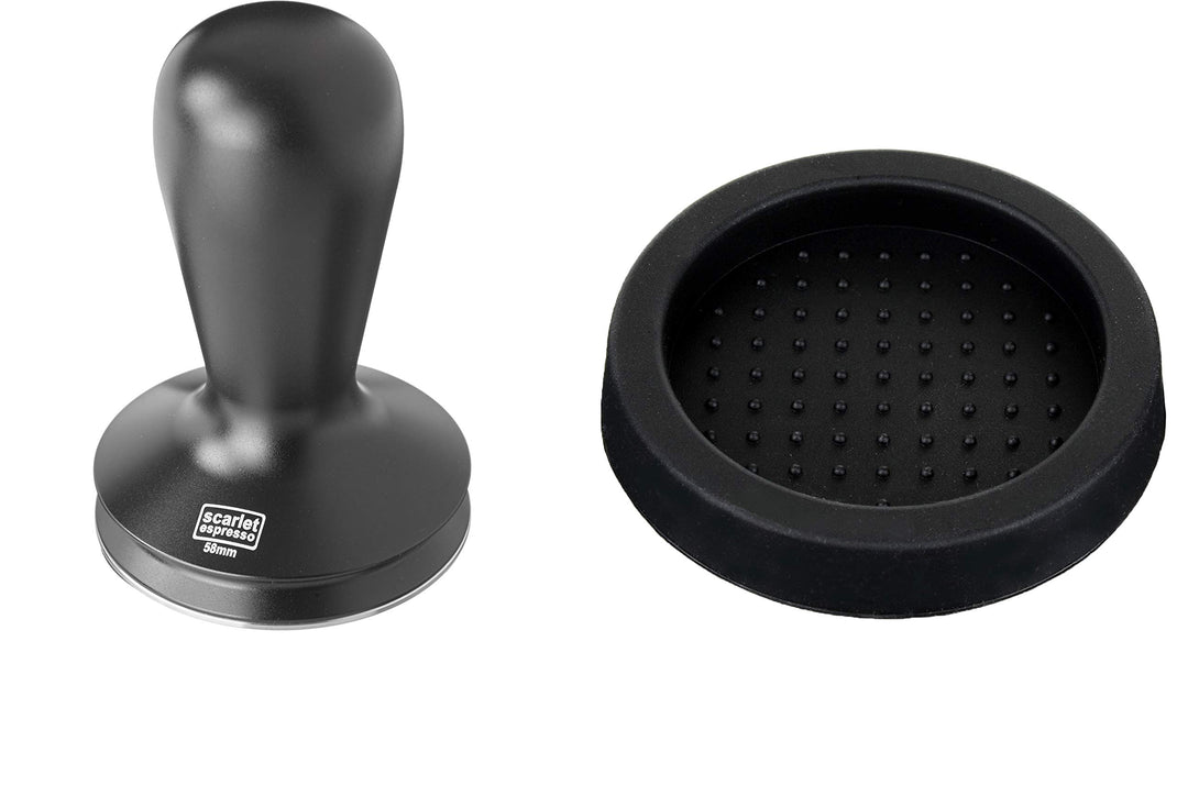 scarlet espresso | Tamper »Nero« für Barista; mit ergonomischem Aluminiumgriff und Edelstahlbasis (5