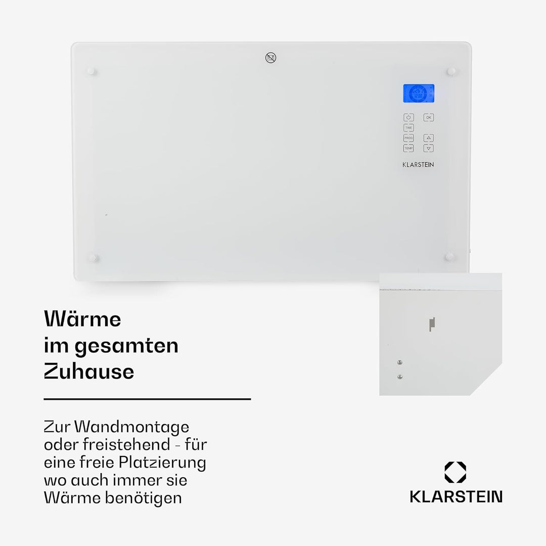 Klarstein Elektroheizung, Konvektor-Heizung mit, Mobile Elektroheizung Energiesparend, Leise Heizung