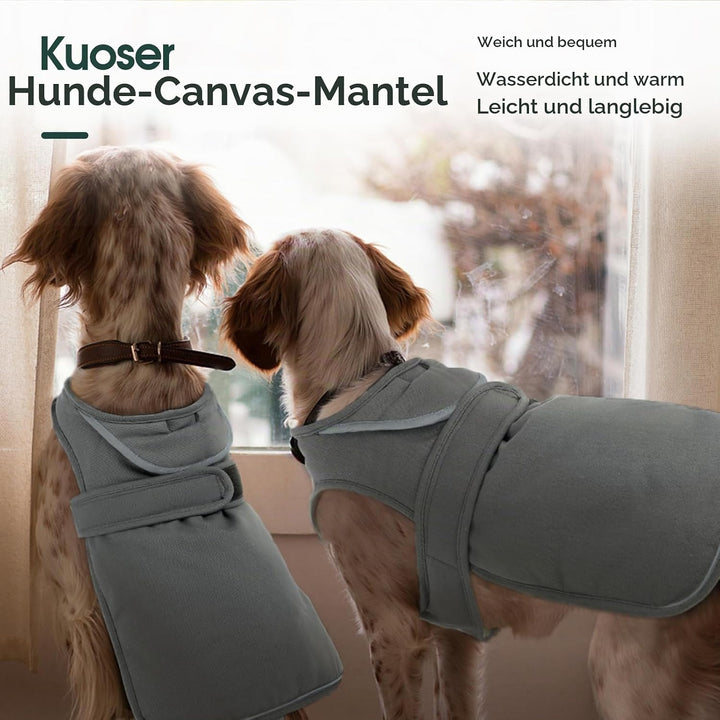 Kuoser Leinwand Haustier Hund Wintermantel, Reflektierende Warme Fleecejacke für Kleine Mittelgrosse