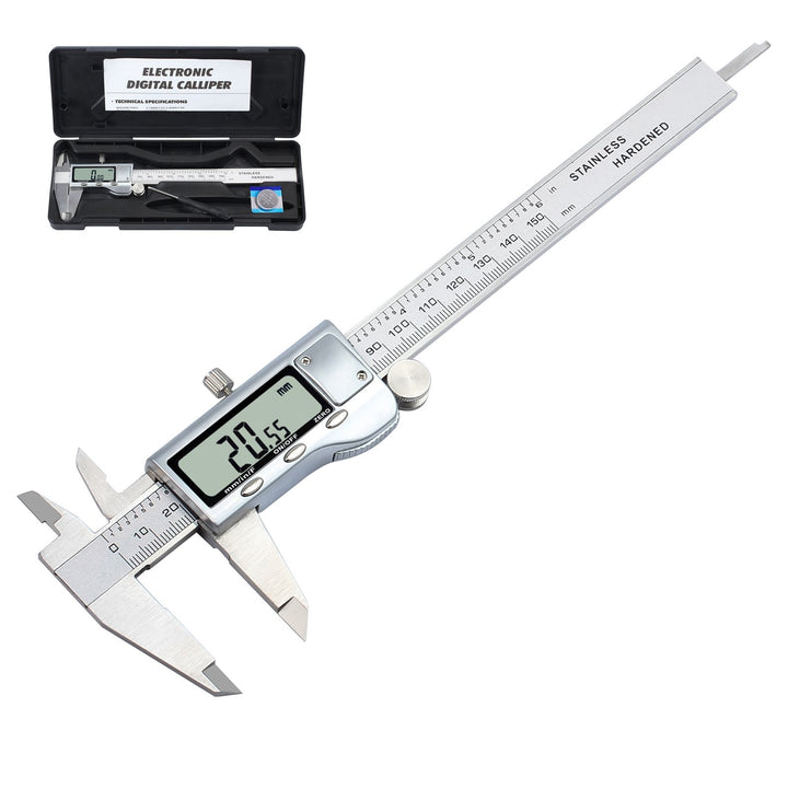 Neoteck Digitaler Messschieber 150 mm aus Edelstahl, Messschieber, Messschieber, für Länge, Breite,