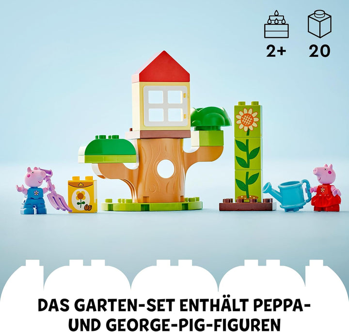 LEGO DUPLO Peppa Wutz Garten mit Baumhaus: Lern-Set für Vorschulkinder zum Bauen und Umbauen mit 2 F