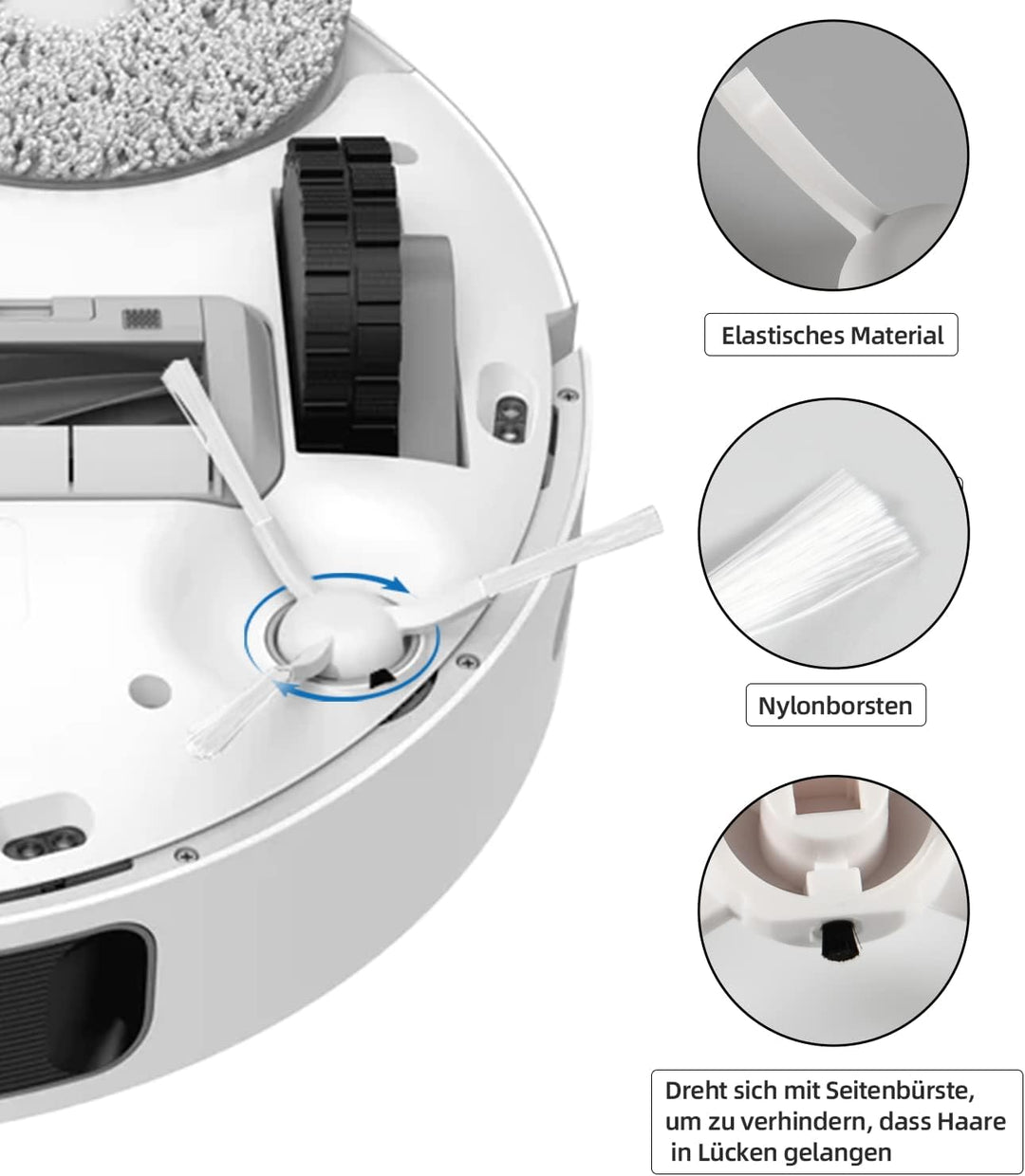 18 Stück Zubehör für Dreame L10s / L10 Ultra Saugroboter mit 1 Hauptbürste 6 Wischtücher 4 Filter 6