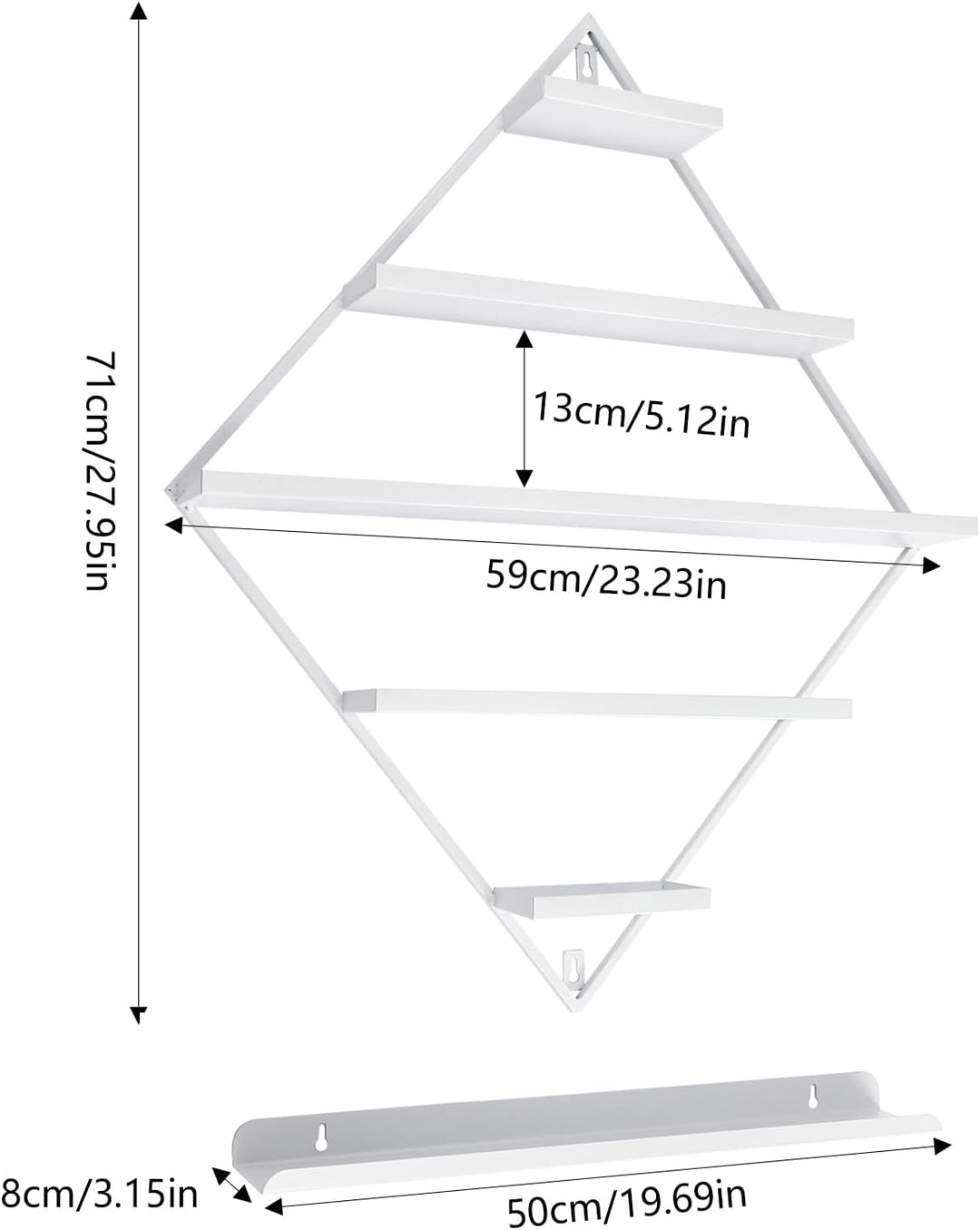 5 Ebenen Rhombus Nagellack Organizer Regal Display, Nagellack Regal, Wandregal Nagellackständer, Met