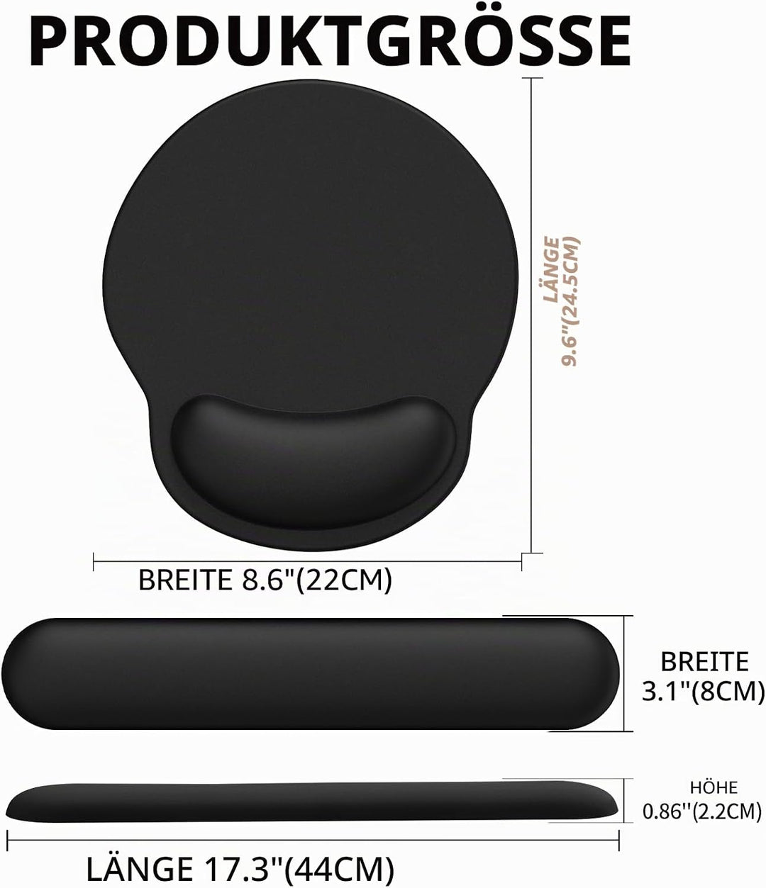 Giecy Mauspad mit handauflage und handballenauflage Tastatur, Ergonomisches Mouspad mit gelkissen &amp;