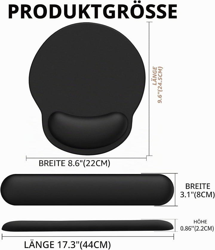 Giecy Mauspad mit handauflage und handballenauflage Tastatur, Ergonomisches Mouspad mit gelkissen &amp;