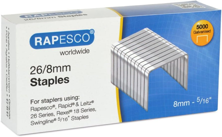 Rapesco 1279 Hefter-Set Zero-01L Bürohefter, 50 Blatt Heftleistung, und 5000 Stück 26/8mm Heftklamme