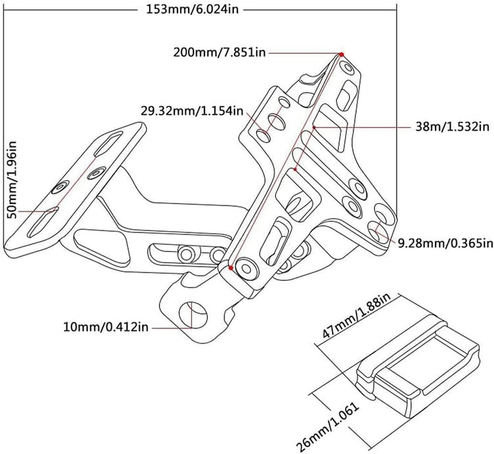 Motorrad Universal Wing Removal Kit, Motorrad Verstellbarer Blinker Kennzeichenrahmen mit Aluminium