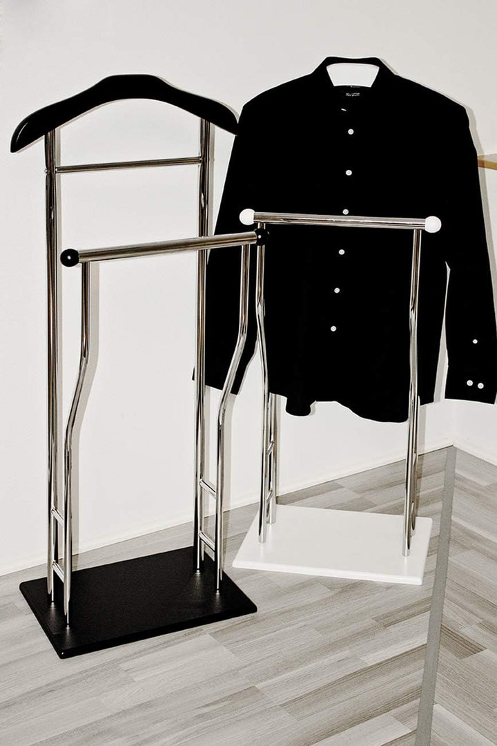 HAKU Möbel Herrendiener chrom Schlafzimmer schwarz stiller Diener MDF, Metall - Masse: B 45 x H 110