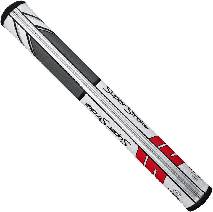 SuperStroke Traxion Flatso 2.0 Golf Putter Grip Weiss / Grau / Rot, Weiss / Grau / Rot