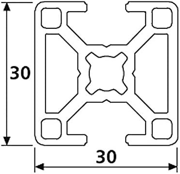 Design-Aluminiumprofil 30x30L 2 Nuten verdeckt 180 Grad B-Typ Nut 8 (leicht), silber eloxiert. Alumi