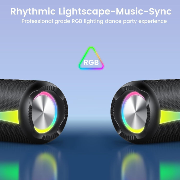 Bluetooth Lautsprecher, Musikbox Bluetooth 5.4 mit RGB Lichter, Bluetooth Box Freisprechfunktion für