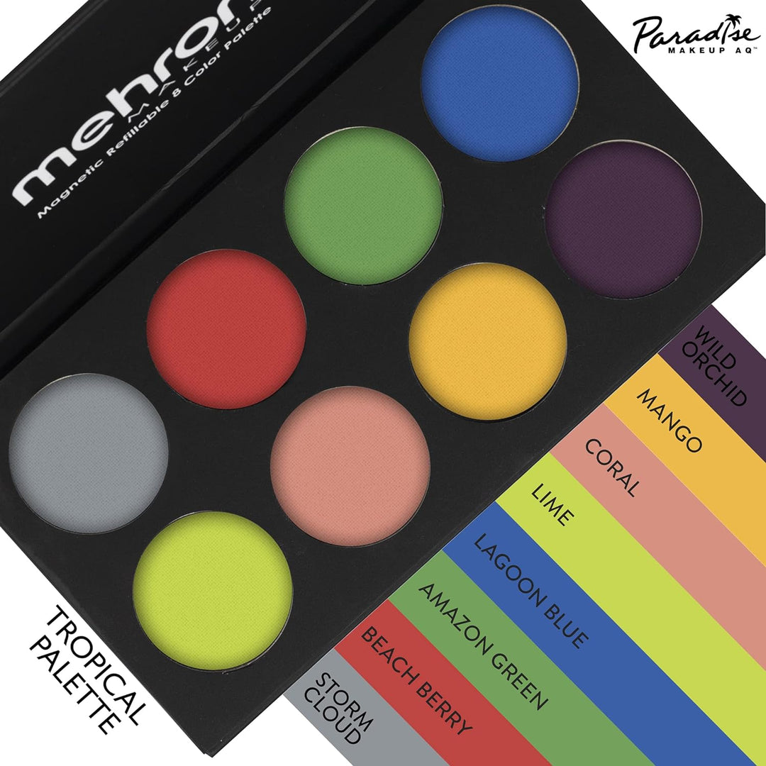 Mehron Paradise Make-up AQ 8 Color (Tropical) | Magnetische nachfüllbare Körperfarben- und Gesichtsf
