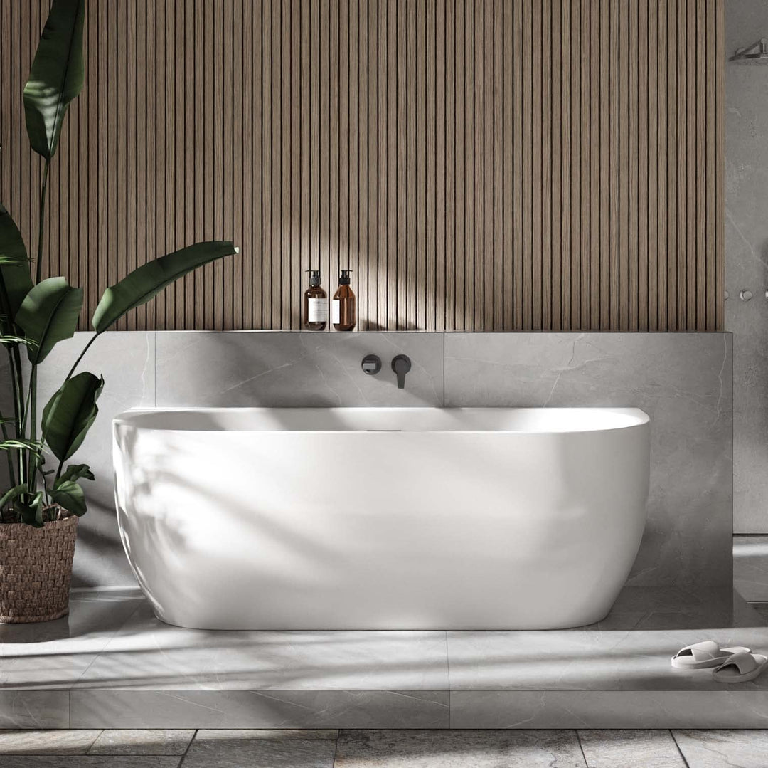 BERNSTEIN Freistehende Badewanne aus Sanitäracryl Wanne mit Doppelwandiger Konstruktion 170 x 75 x 6