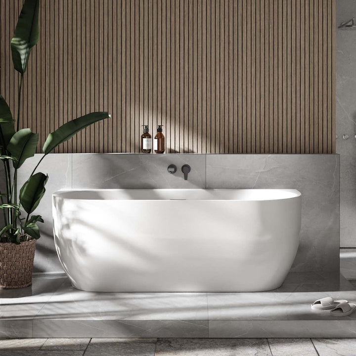 BERNSTEIN Freistehende Badewanne aus Sanitäracryl Wanne mit Doppelwandiger Konstruktion 170 x 75 x 6