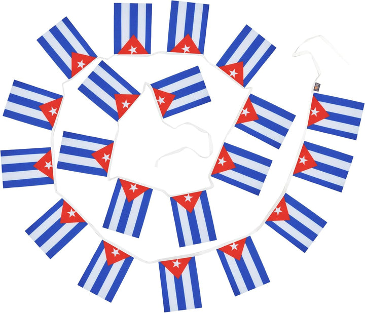 AZ FLAG FAHNENKETTE Kuba 12 Meter mit 20 flaggen 45x30cm- KUBANISCHE Girlande Flaggenkette 30 x 45 c