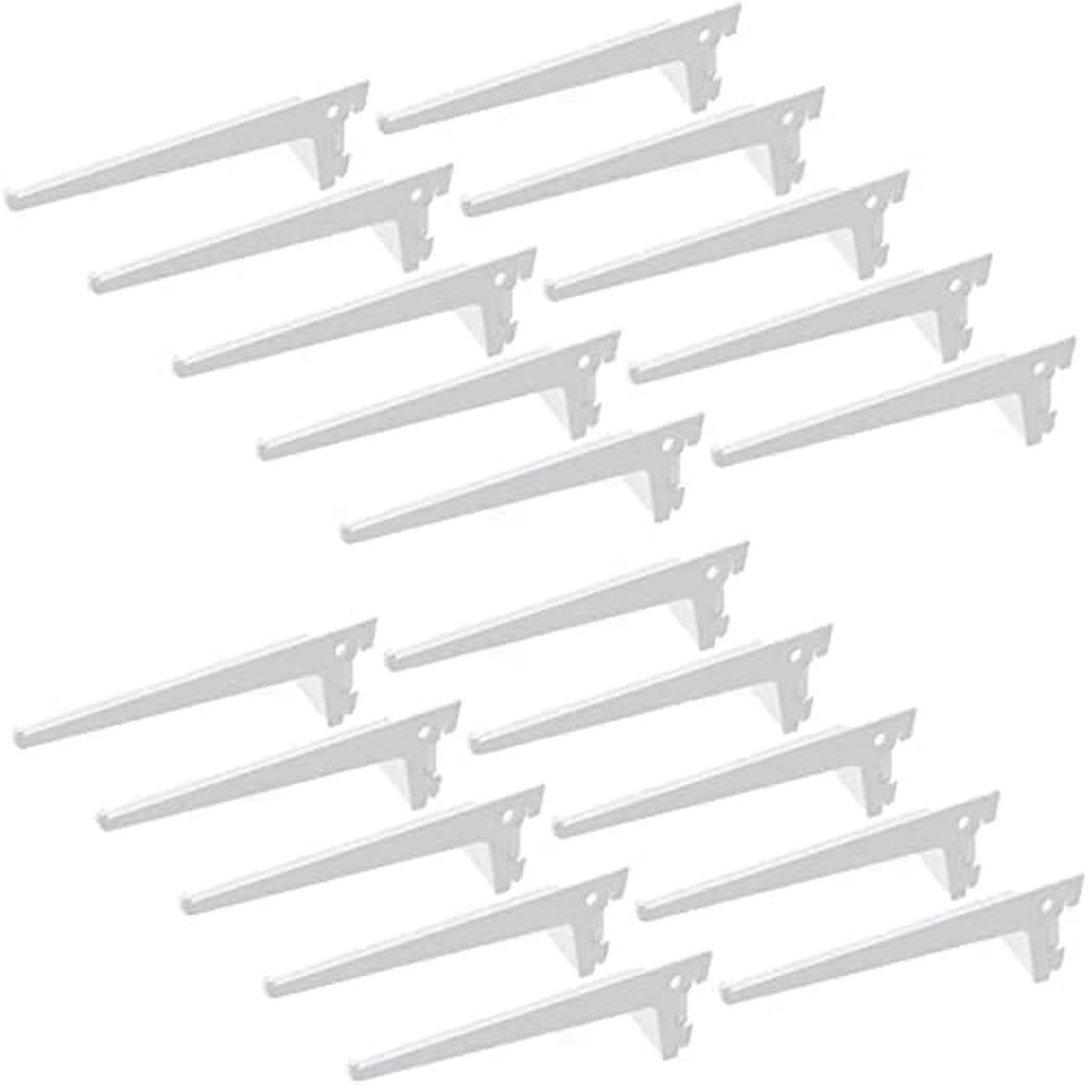 Emuca 7908312 Regalwinkel für Leistenprofil, einfache Bohrung, Durchlass 50 mm, weiss, 350mm, Set au