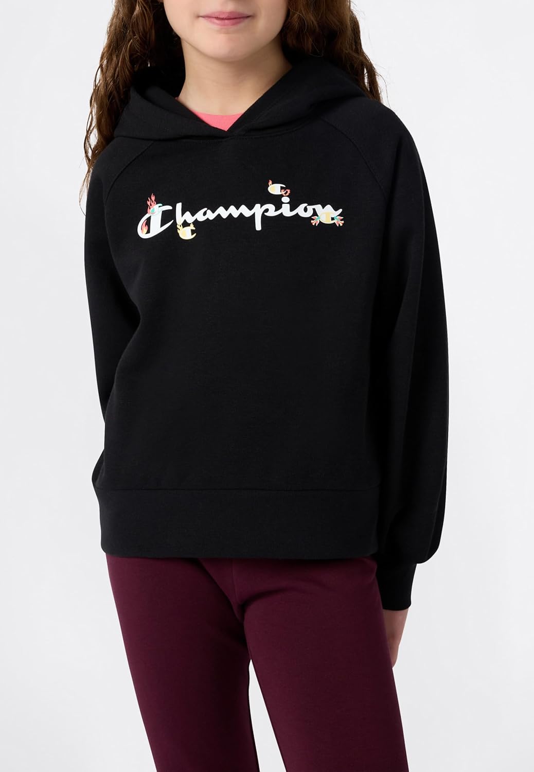 Champion Mädchen Legacy Girls Kapuzenpullover (1er Pack) L Schwarz, L Schwarz