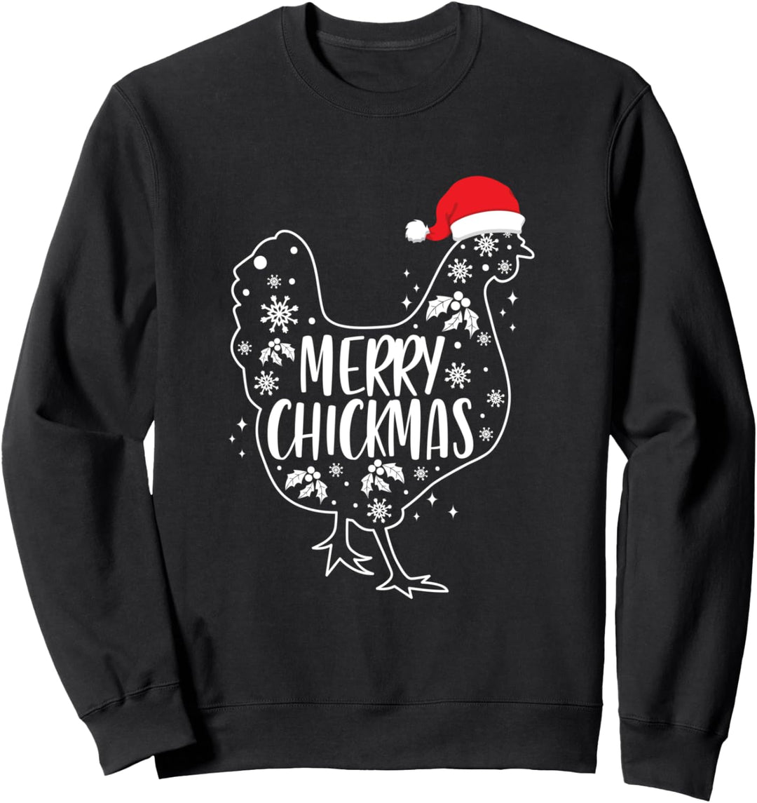 Merry Chickmas Kleidung Urlaub Geschenk Lustige Weihnachten Huhn Sweatshirt