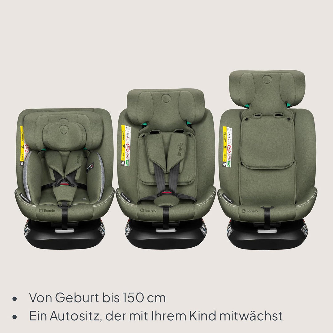 Lionelo Bastiaan i-Size One 360o drehbarer Autositz für Kinder von 40-150 cm, Montage in Fahrtrichtu