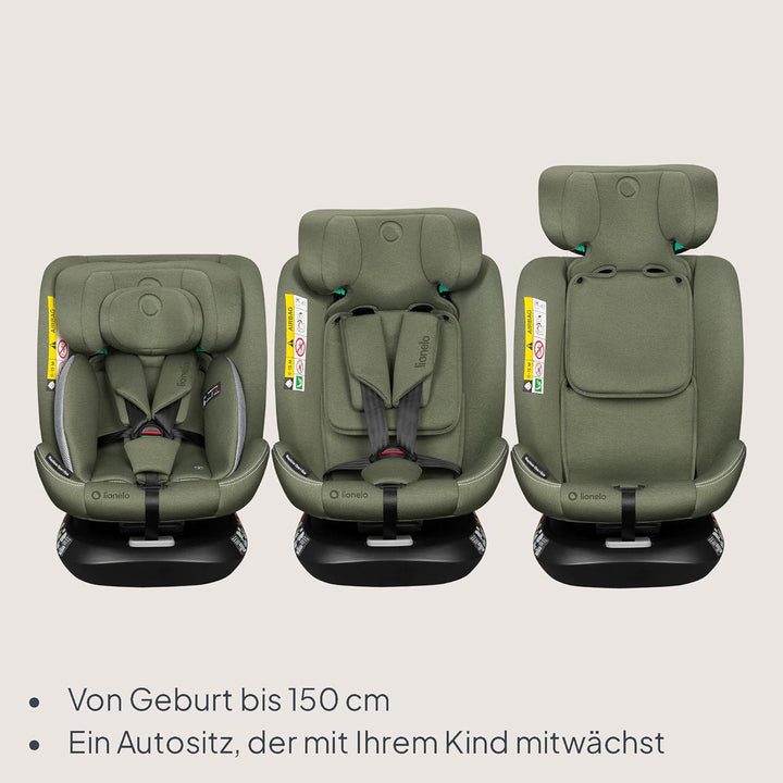 Lionelo Bastiaan i-Size One 360o drehbarer Autositz für Kinder von 40-150 cm, Montage in Fahrtrichtu