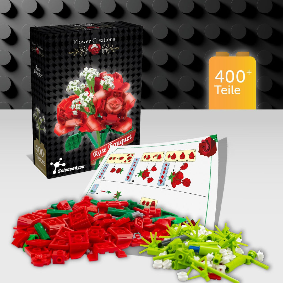 Science4you Blumenstrauss Rosen Baukasten für Erwachsene – Haben Sie Spass beim Bauen von Rosenstrau