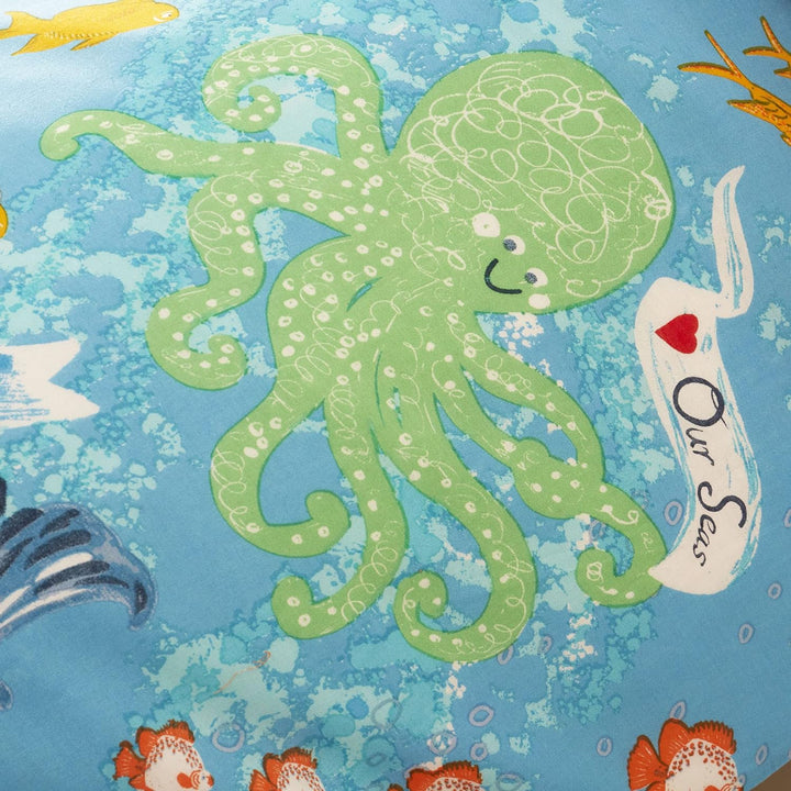 Happy Linen Company Sealife Bettwäsche-Set für Mädchen und Jungen, wendbar, Blau