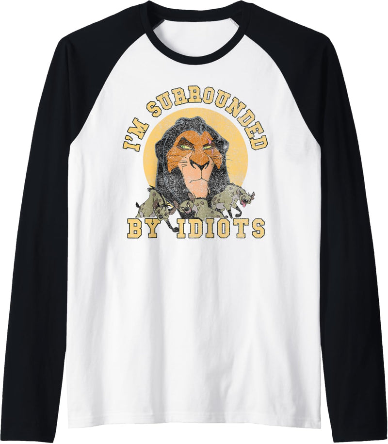 Disney The Lion King Scar Surrounded By Idiots Block Text Raglan