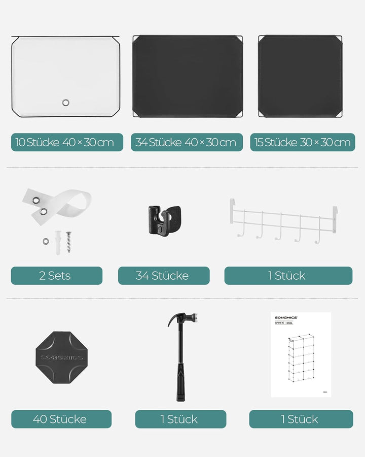 SONGMICS Schuhregal, Schuhschrank, für Garderobe und Eingangsbereich, anpassbar, 10 Fächer, für bis