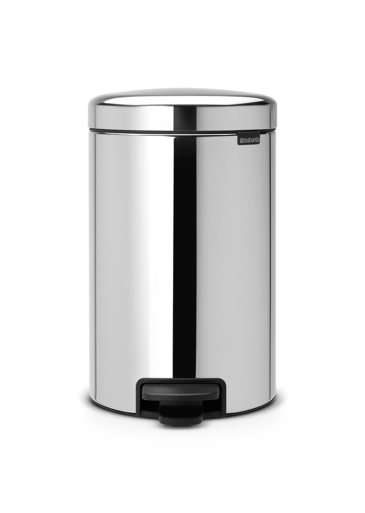 Brabantia 113581 Treteimer mit Inneneimer aus Kunststoff, stahl, Brilliant Stahl, 12 Liter 12 Liter
