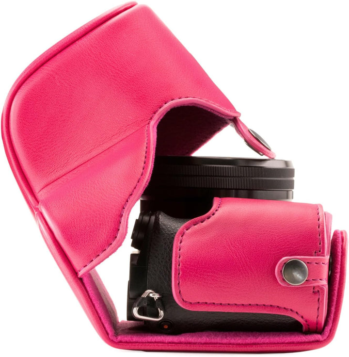 MegaGear Sony Alpha A6300, A6000 (16-50 mm) Ever Ready Leder Kamera-Case mit Trageriemen und Batteri