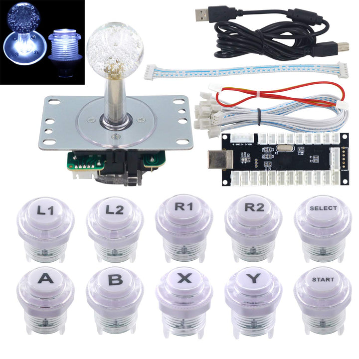 SJ@JX Arcade Game LED DIY Kit Mechanische Tastatur Schalter Arcade LED Taste LED Joystick Controller