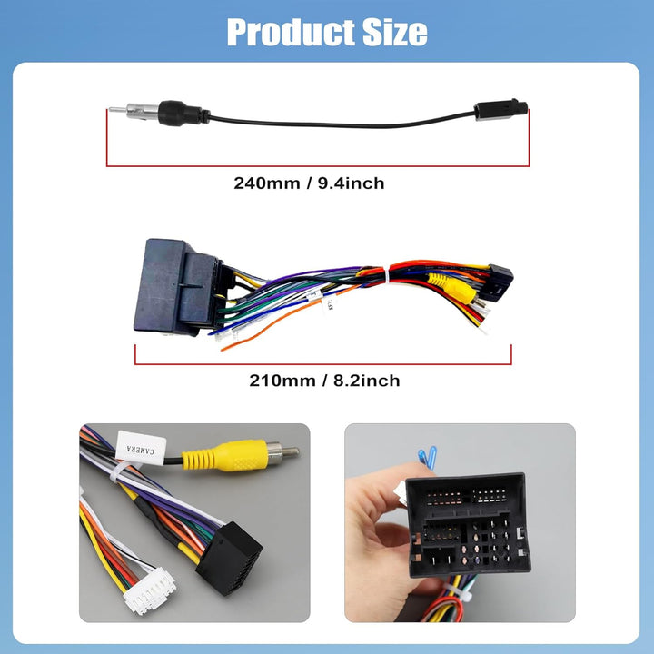 CAMECHO 52 PIN ISO Adapterkabel für VW/Golf/Passat/Touareg/Polo/Touareg/Skoda/Seat mit Radioantenne,