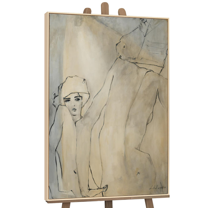 YS-Art XXL Abstrakt Acryl Gemälde auf Leinwand mit Rahmen Amsterdam handgemalte Wandbilder Wohnzimme