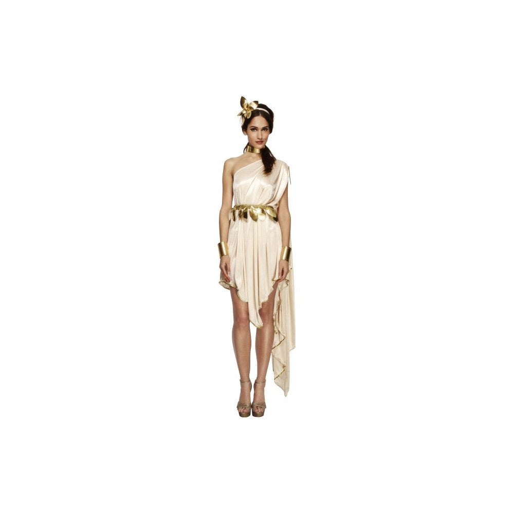 Smiffys Göttinkostüm Kostüm Göttin weiss gold sexy Kleid antik griechisch Gr. 36/38 (S), 40/42 (M),
