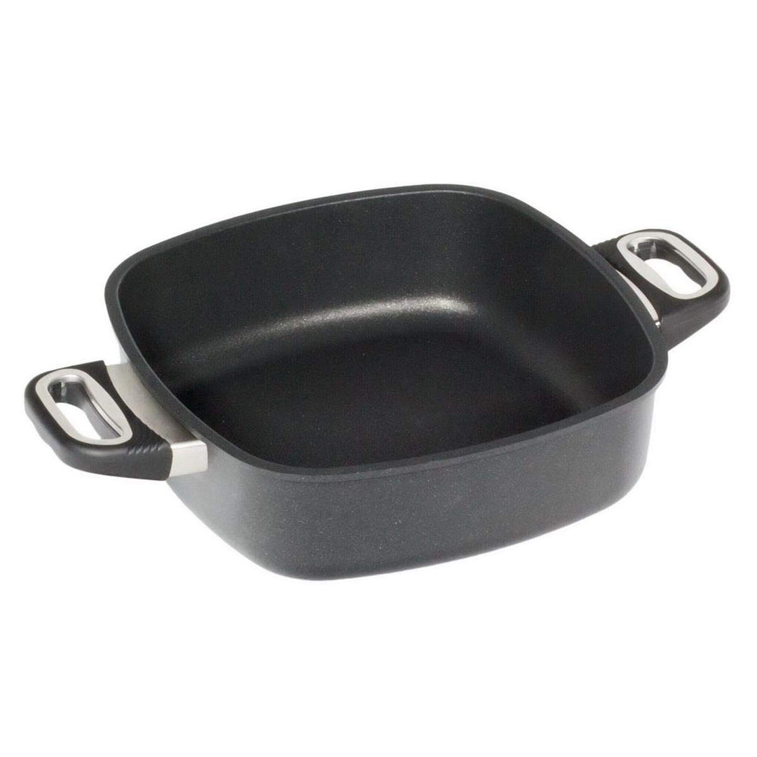 AMT Bratpfanne Induktion 26 x 26 cm Aluguss Höhe 8 cm Boden: 21 cm mit 2 Griffen 26 x 26 cm, 8 cm ho