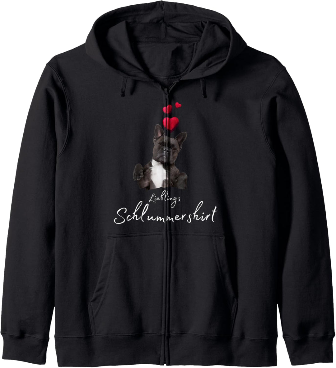 Lieblings Schlafshirt Hund mit Herz Schlafanzug Hundemotiv Kapuzenjacke