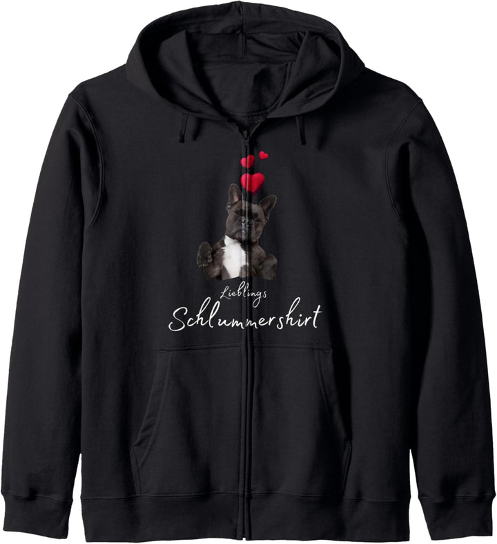 Lieblings Schlafshirt Hund mit Herz Schlafanzug Hundemotiv Kapuzenjacke