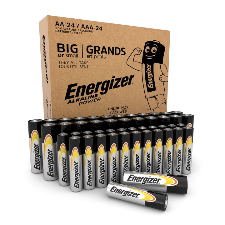 Energizer Alkaline Power AA + AAA Batterien (48er Pack), Kombipackung mit 48 Stück, AA + AAA