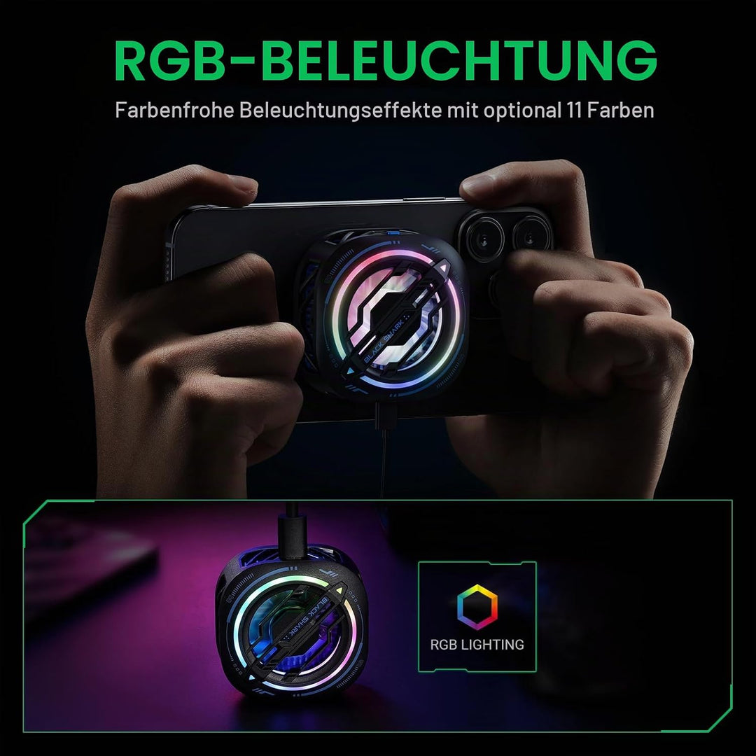 Black Shark Tragbarer magnetischer Handy Kühler für Gaming, geräuschloser Akku Schutz, 20 W Power-Tr