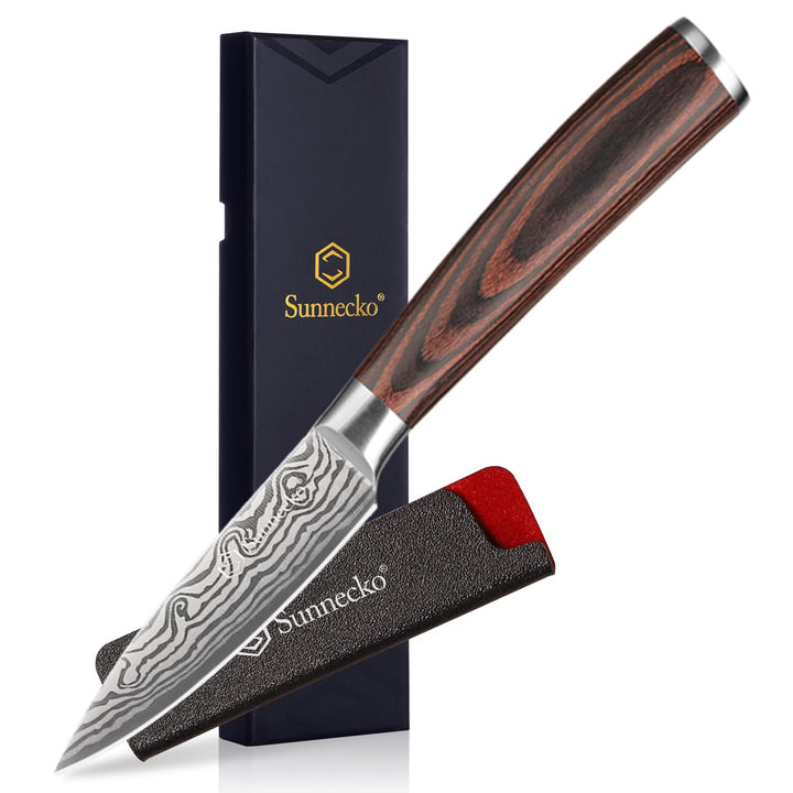 Sunnecko 9cm Gemüsemesser Schälmesser Obstmesser Küchenmesser - Klein Küchenmesser Kochmesser Edelst