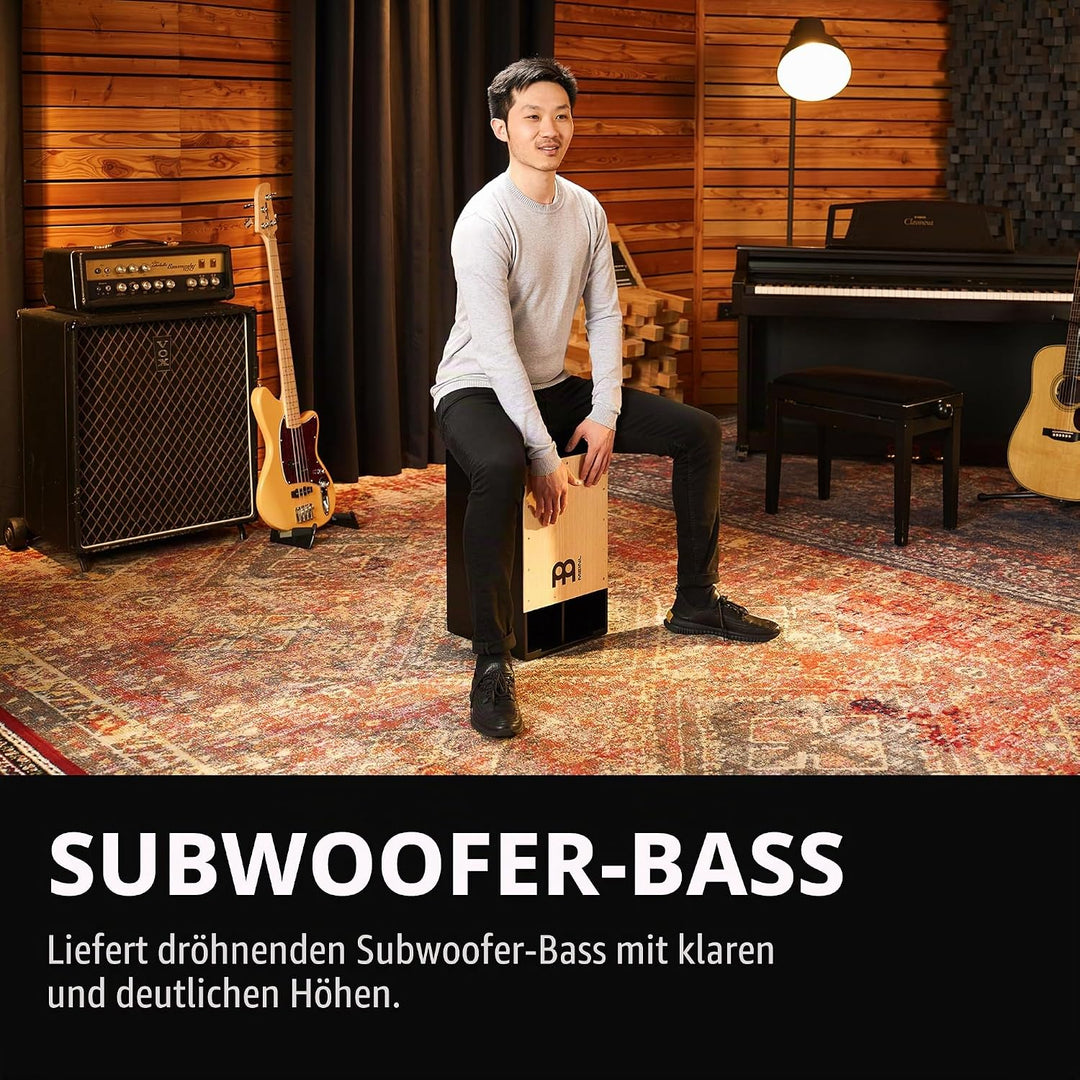 Meinl Percussion Subwoofer Cajon - Trommel mit Snare und extrem tiefem Bass - American White Ash Fro