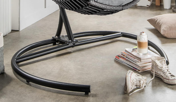 Destiny Coco Deluxe II Grau Meliert Hängesessel Polyrattan Hängekorb Hängestuhl