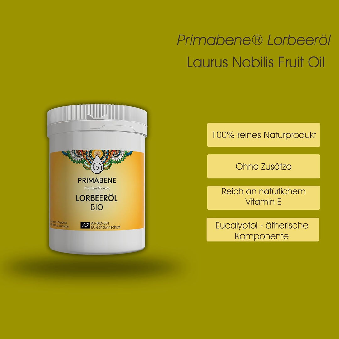 Lorbeeröl Bio - dunkelgrünes fettes Öl (Laurus Nobilis (Laurel) fruit Oil) aus dem echten Lorbeer -