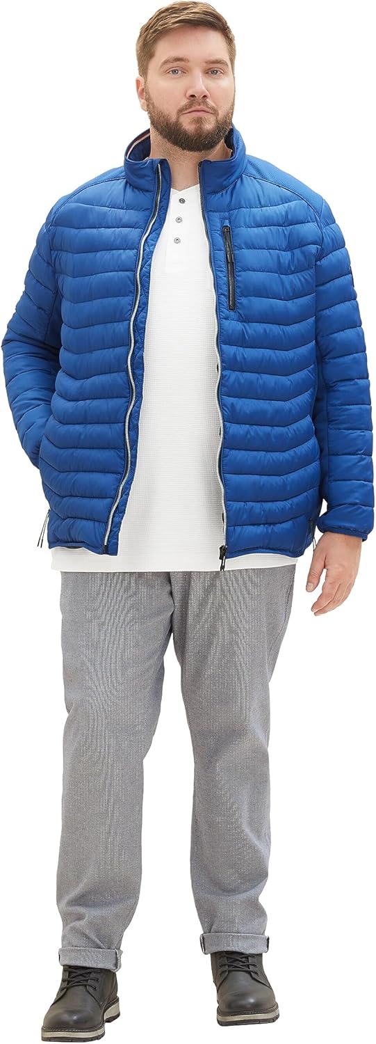 TOM TAILOR Herren Hybrid Steppjacke mit Stehkragen XXL 19168 - Hockey Blue, XXL 19168 - Hockey Blue