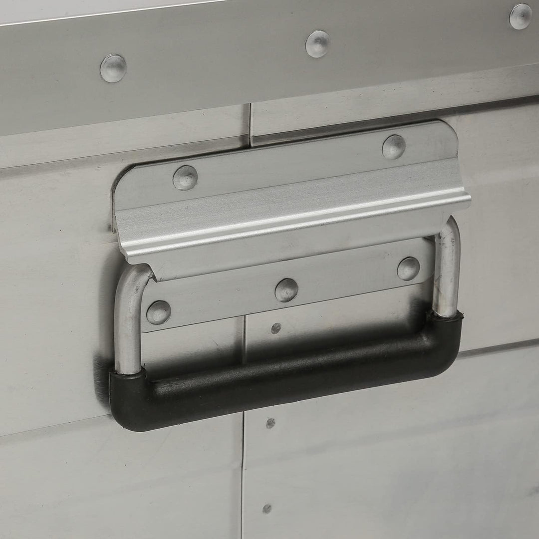 Aluminiumbox Alubox Alukiste mit Schnappschloss, Griffen, Dichtung (130 Liter) Grösse XL - 130 Liter