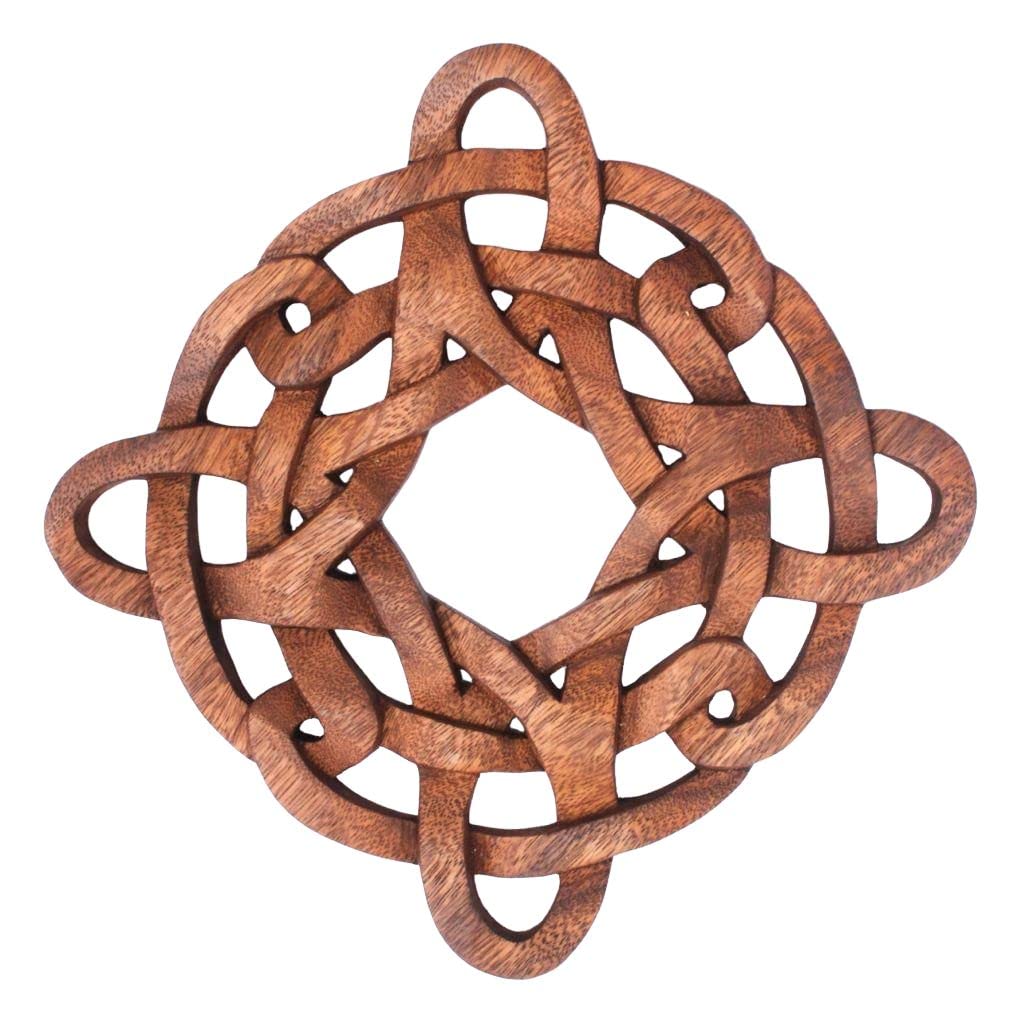 Windalf Celtic Irish Wandbild ODAN 21 cm Keltischer Knoten Wandrelief Vintage Holzornament Handarbei