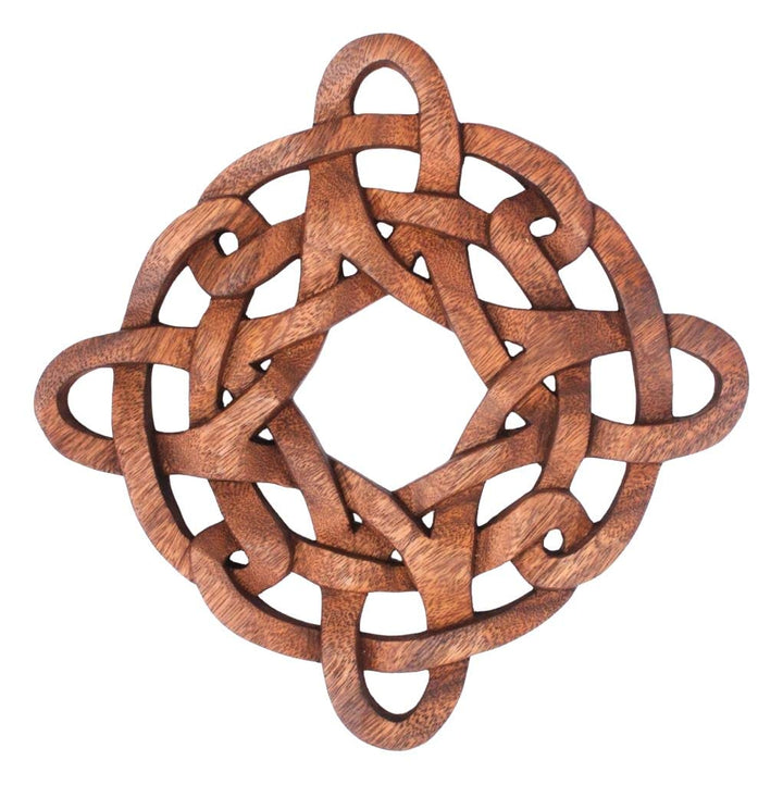 Windalf Celtic Irish Wandbild ODAN 21 cm Keltischer Knoten Wandrelief Vintage Holzornament Handarbei